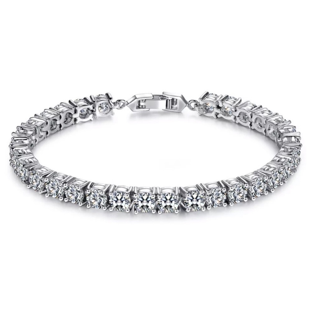 “5MM” NEW 925 STERLING SILVER DIAMOND BRACELET, NICE BRACELET, CUTE BRACELET - Picture 6 of 6